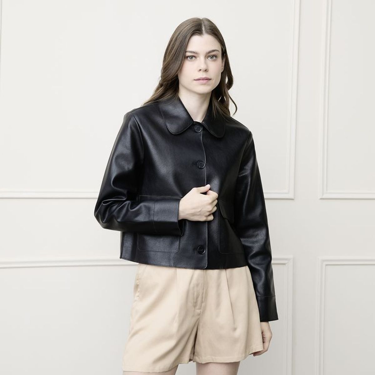 BASEMENT - Chaqueta Mujer Efecto cuero Basement