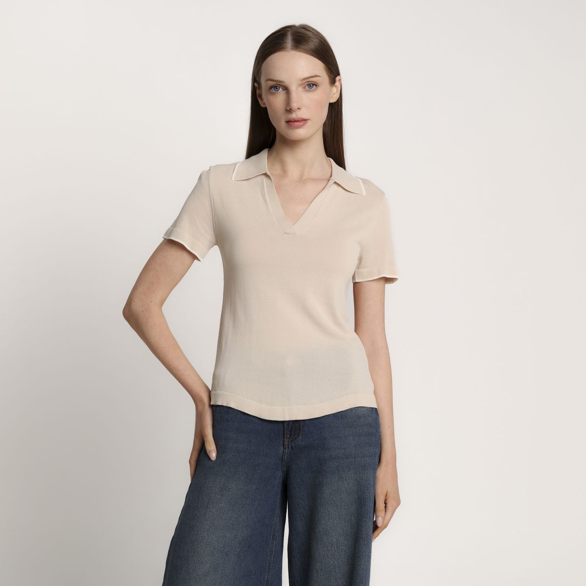 BASEMENT - Camiseta Mujer Tejido Manga corta Basement 