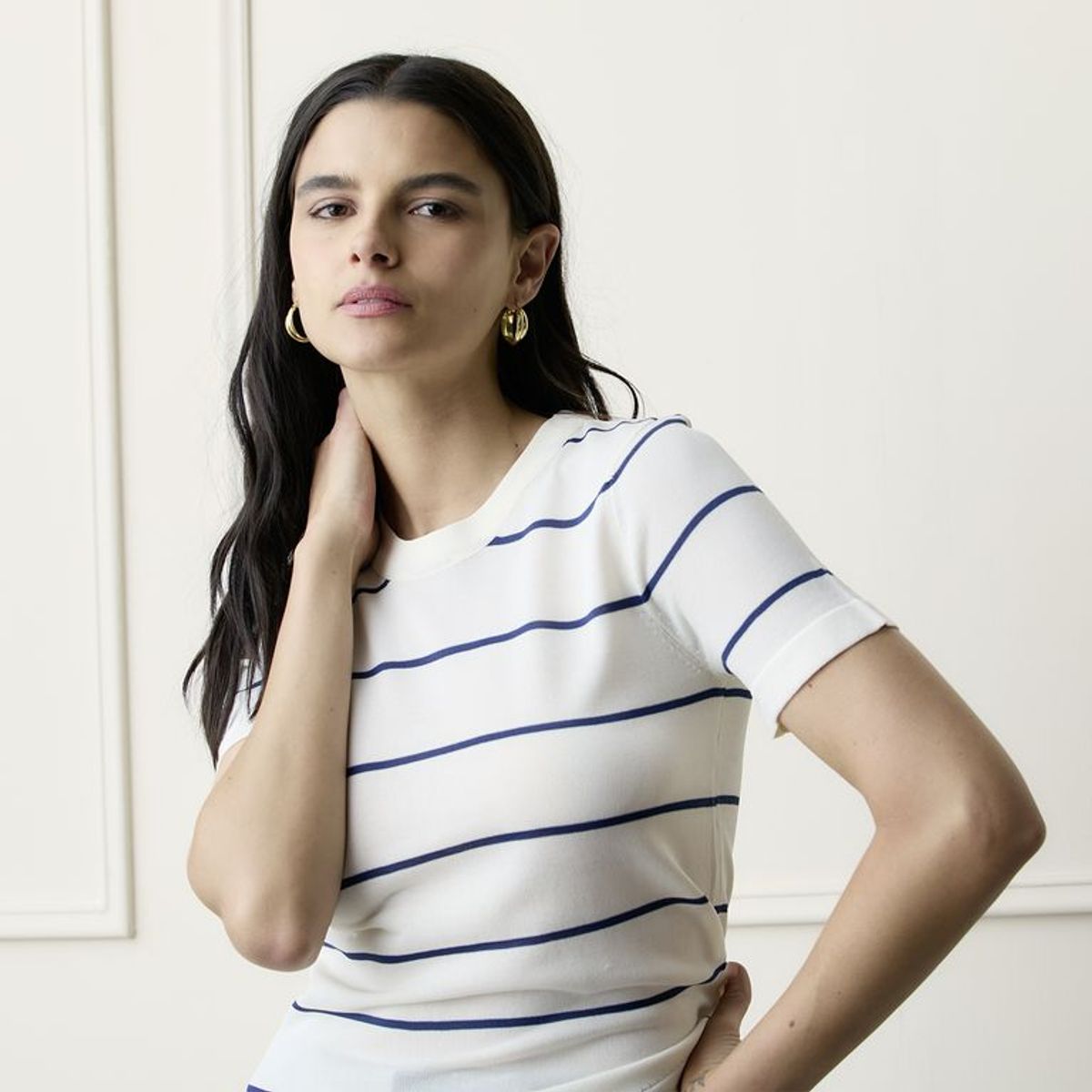 BASEMENT - Saco Mujer de Rayas Basement