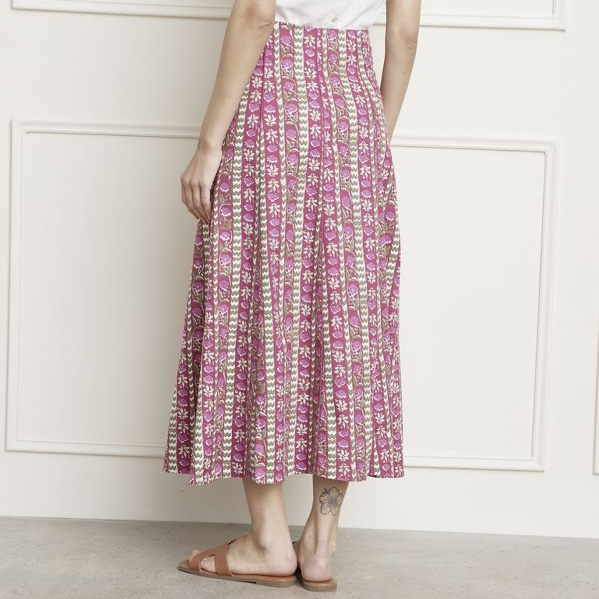 BASEMENT - Falda Midi Casual de Algodón Basement 