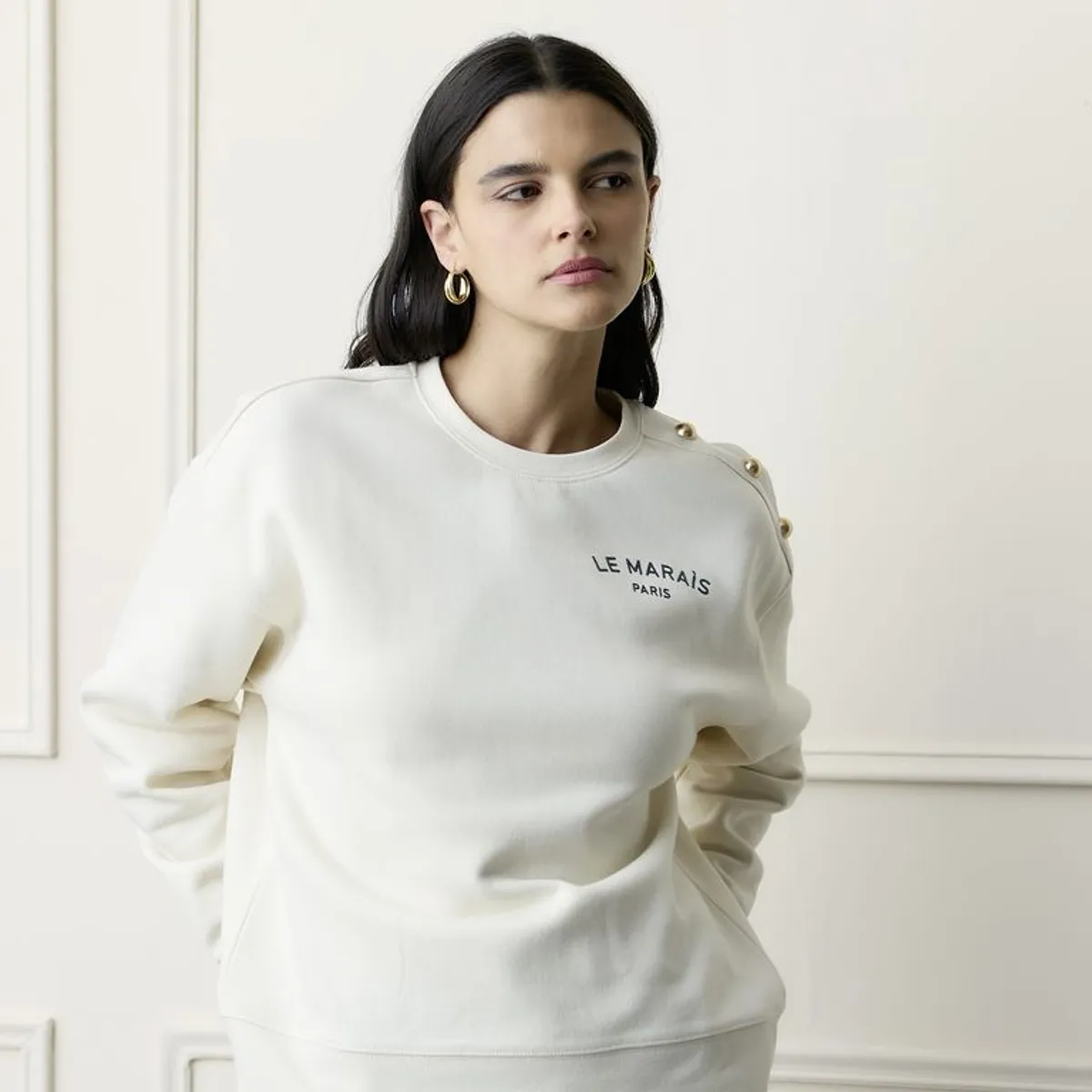 BASEMENT - Hoodie Mujer con Estampado de Algodón Basement