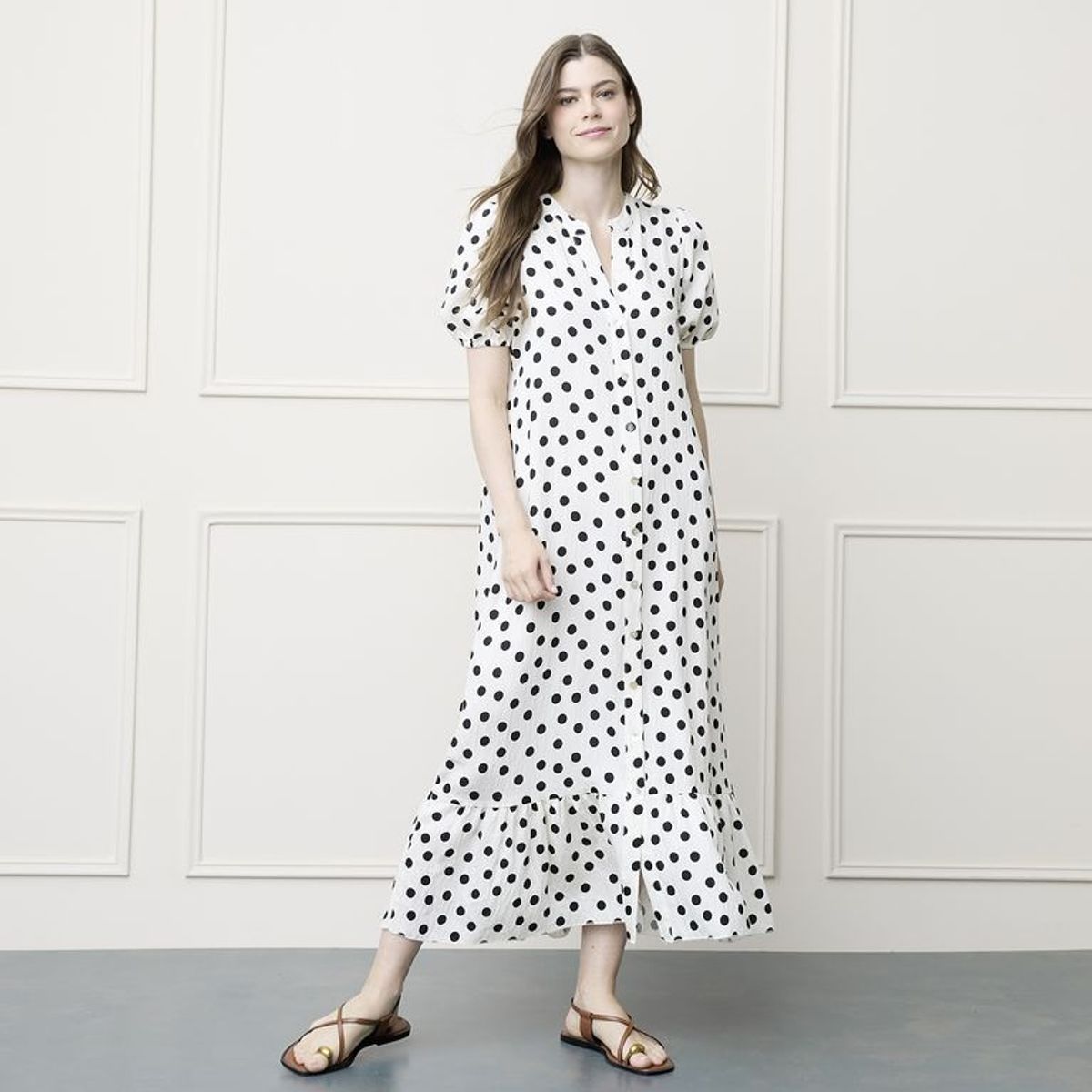 BASEMENT - Vestido Mujer Medio Casual con Estampado Basement