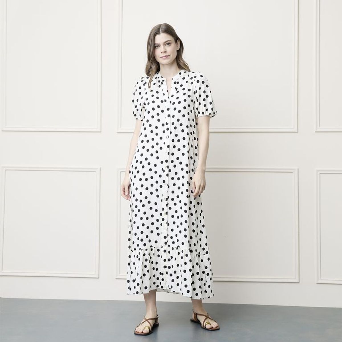 BASEMENT - Vestido Mujer Medio Casual con Estampado Basement