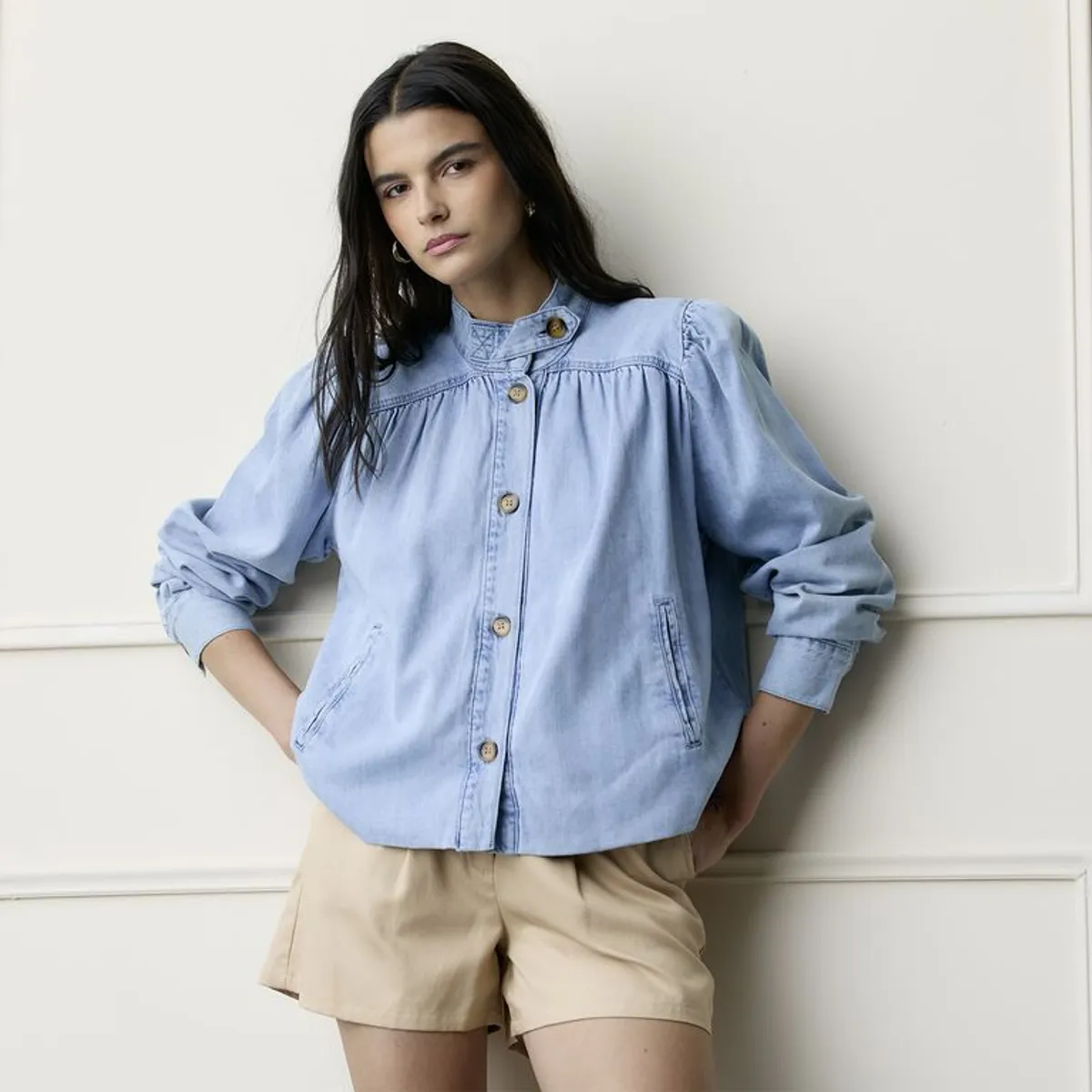 BASEMENT - Chaqueta de jean Mujer Oversized Basement