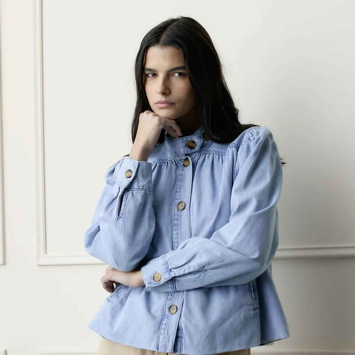BASEMENT - Chaqueta de jean Mujer Oversized Basement