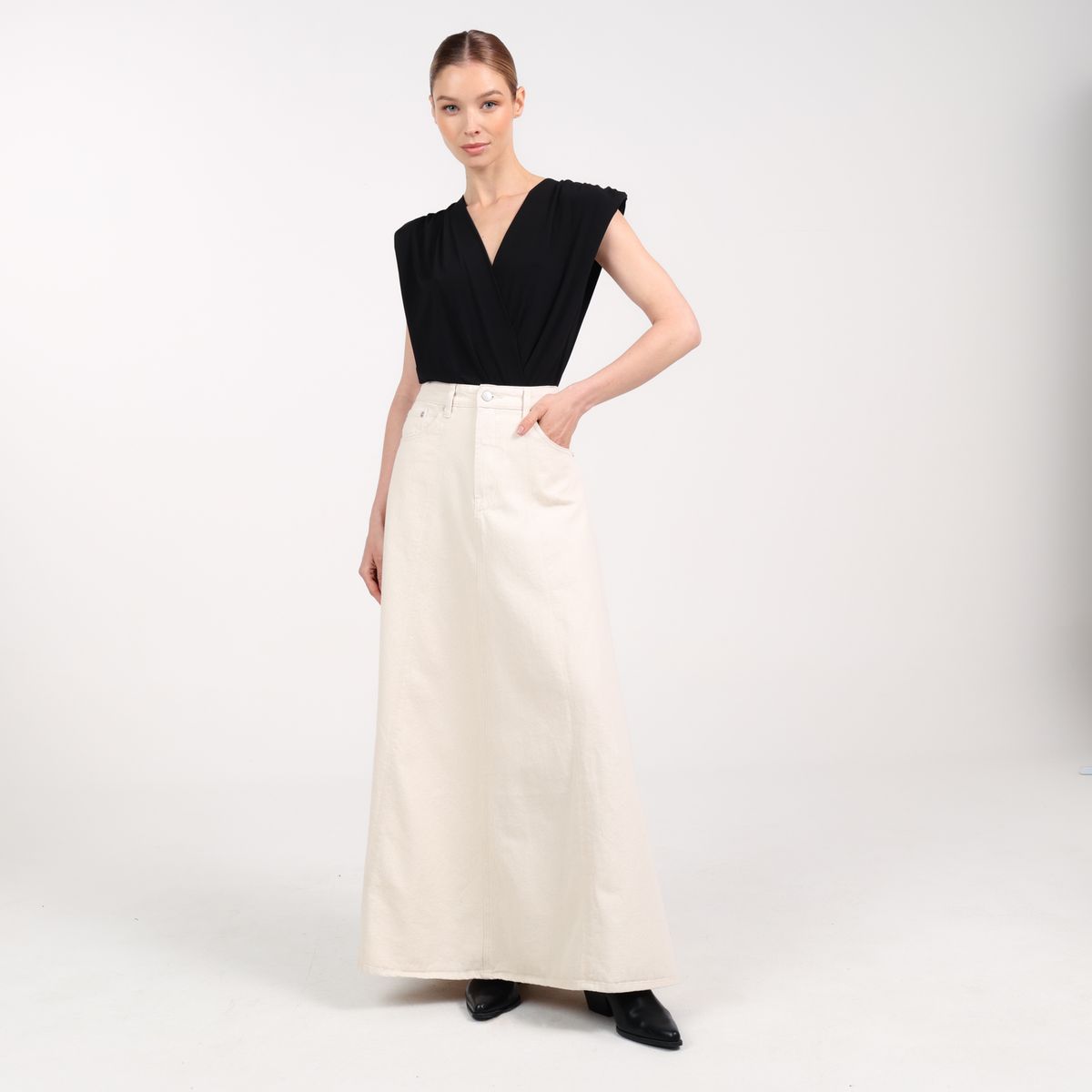 BASEMENT - Falda Maxi Mujer de Algodón Basement