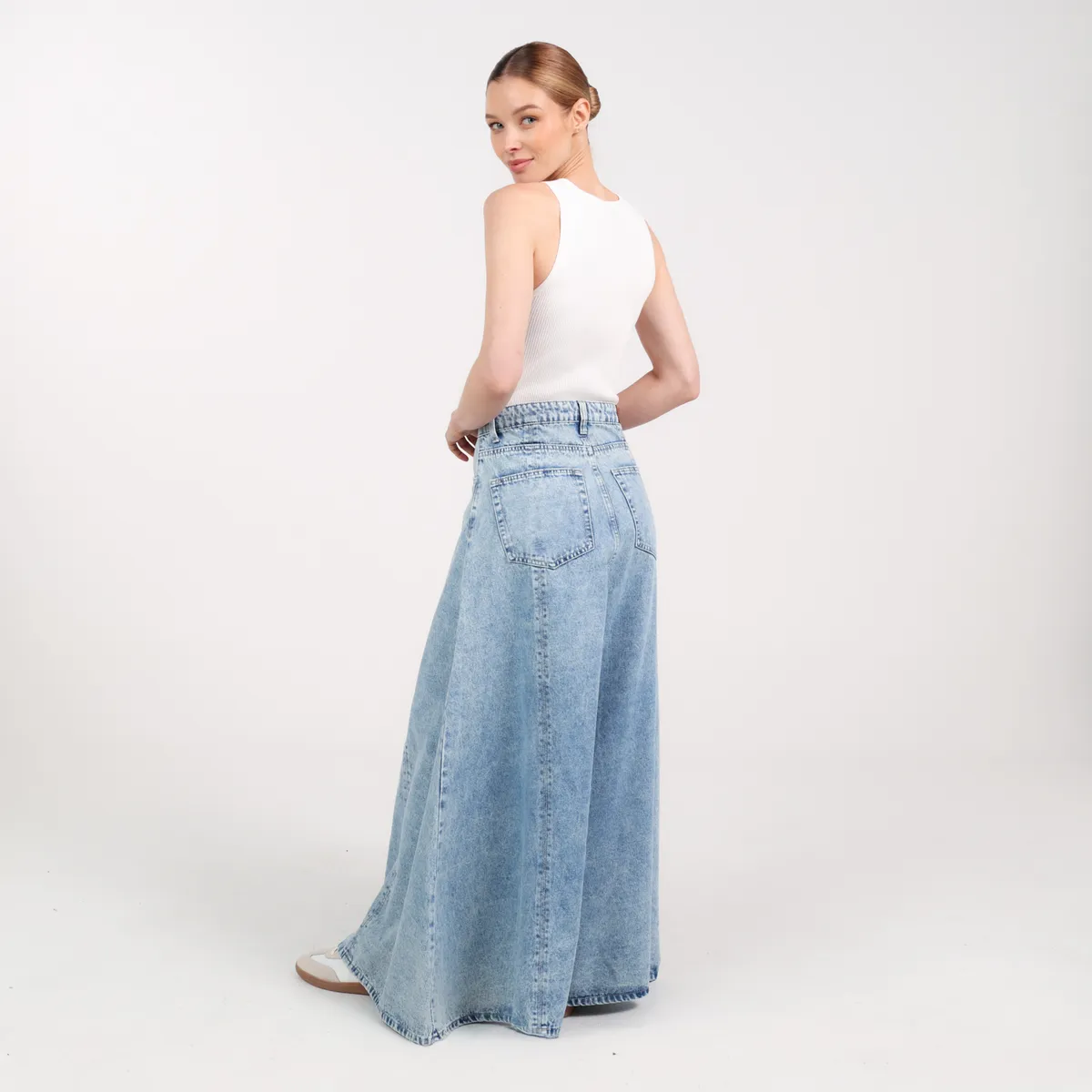 BASEMENT - Falda Maxi Mujer de Algodón Basement