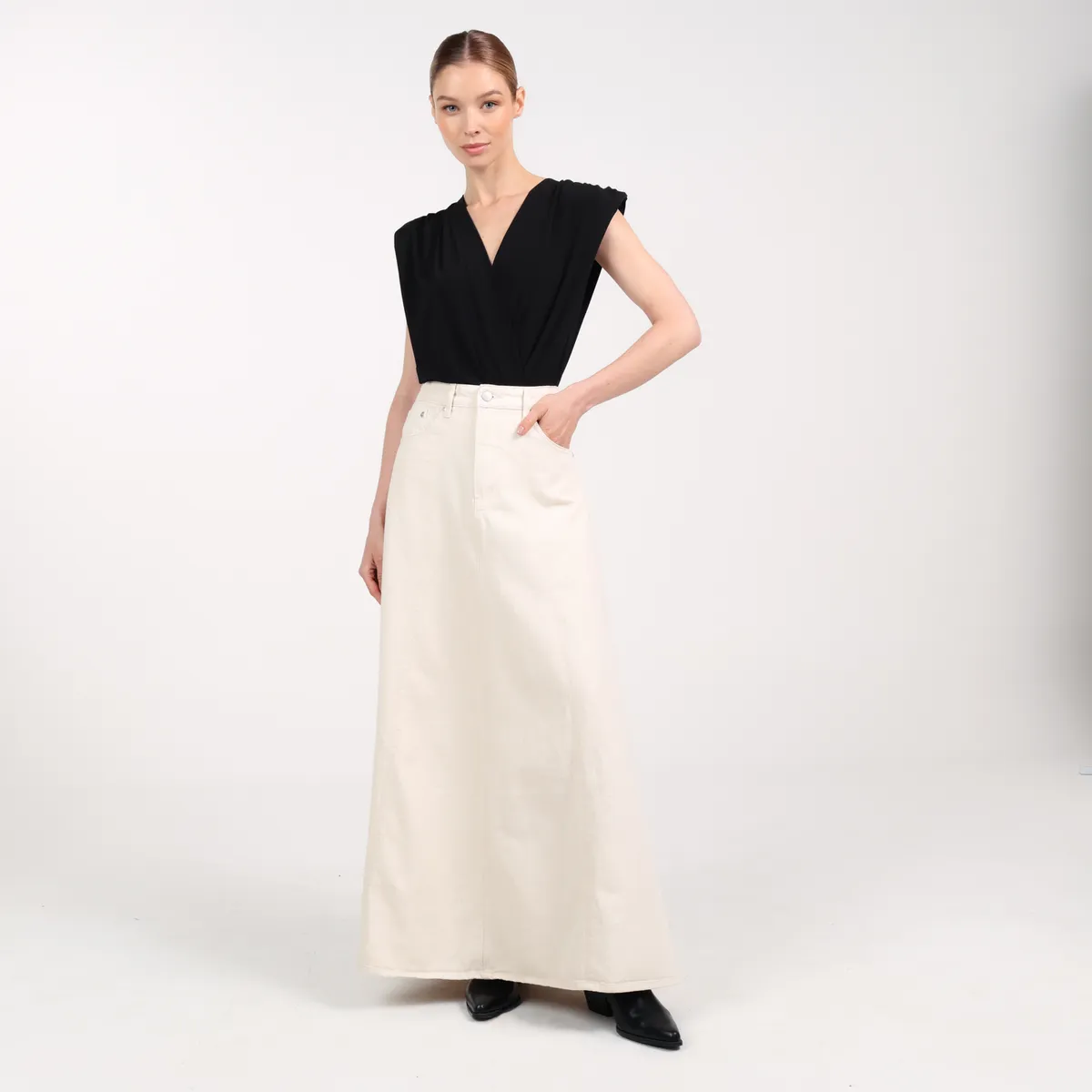 BASEMENT - Falda Maxi Mujer de Algodón Basement