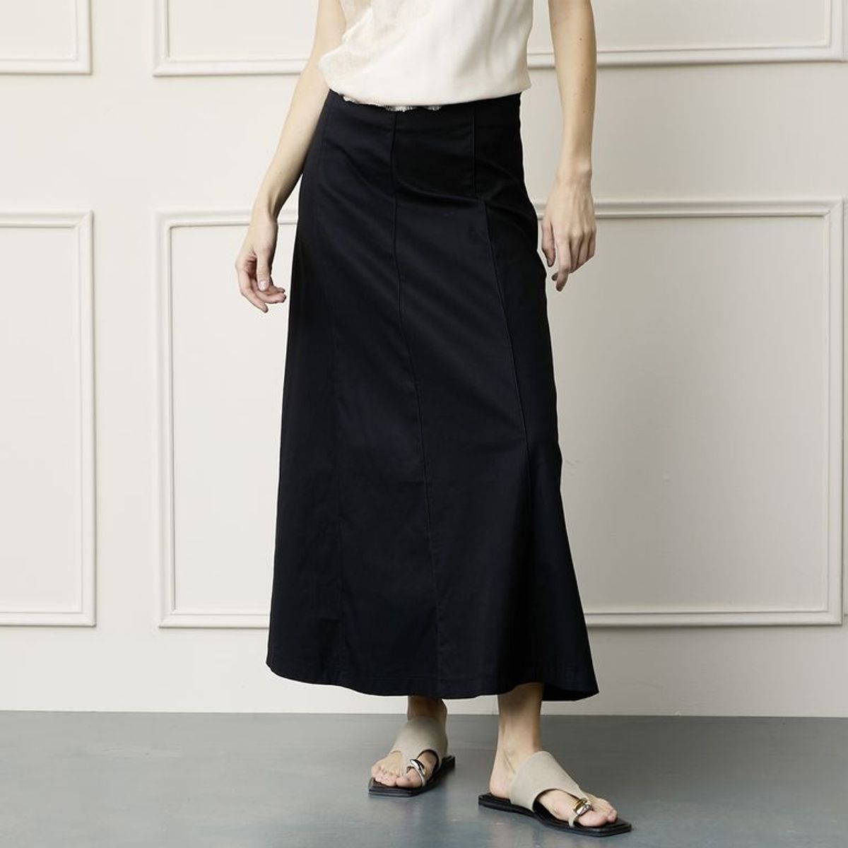 BASEMENT - Falda Midi Mujer de Algodón Basement 