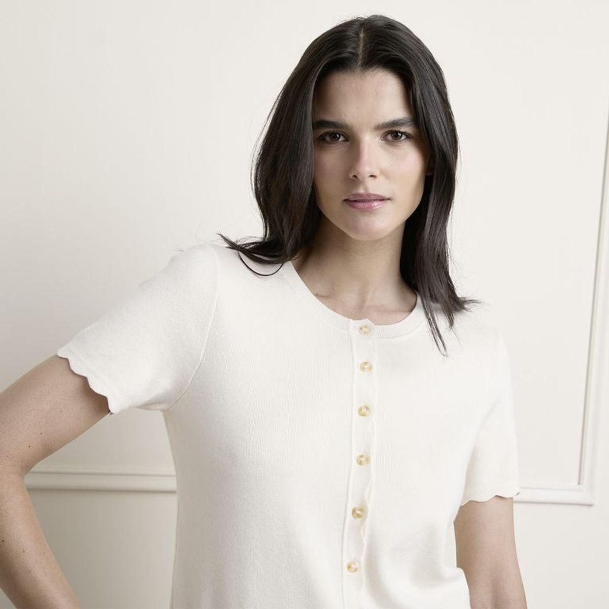 BASEMENT - Blusa Mujer Manga corta Basement