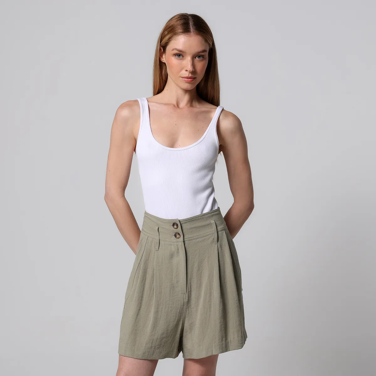 BASEMENT - Short Mujer Medio Rayon Basement