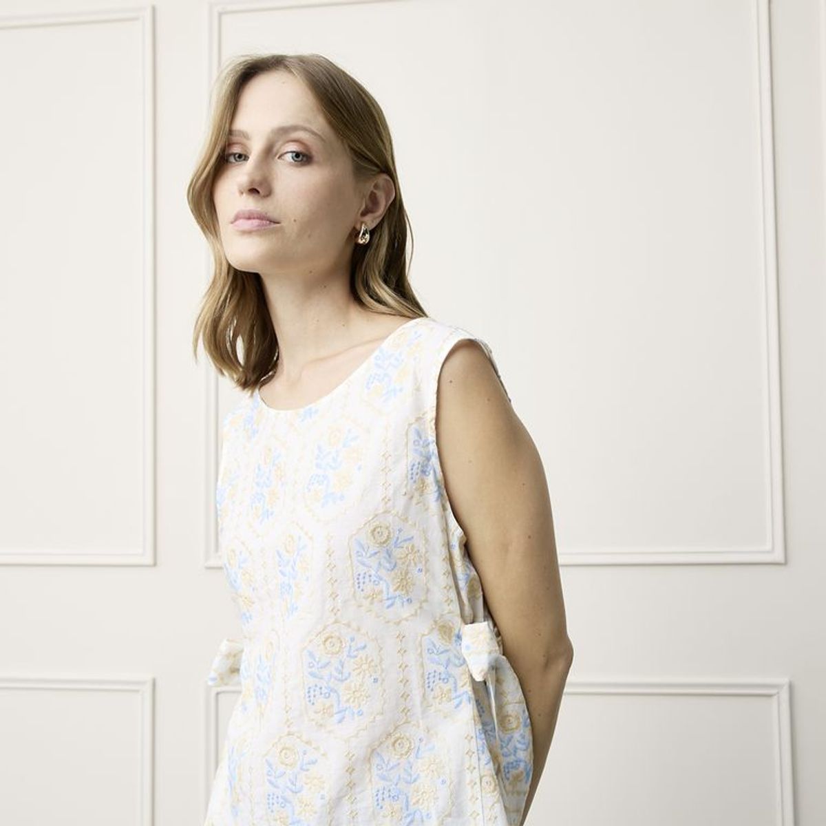 BASEMENT - Blusa Mujer con Estampado Sin mangas de Algodón Basement