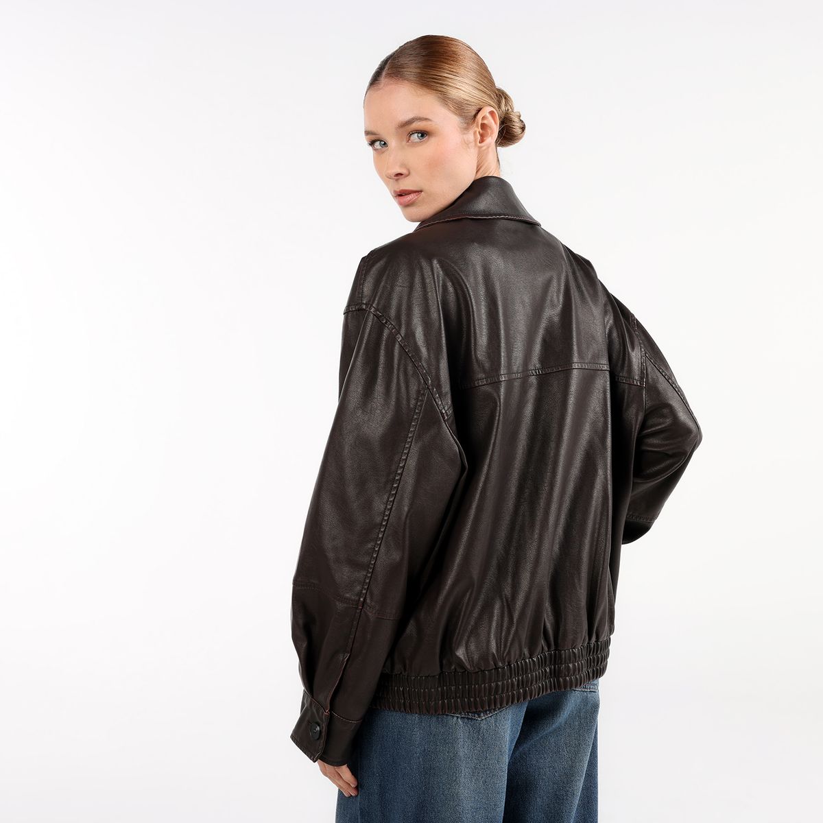 BASEMENT - Chaqueta Mujer Efecto cuero Basement