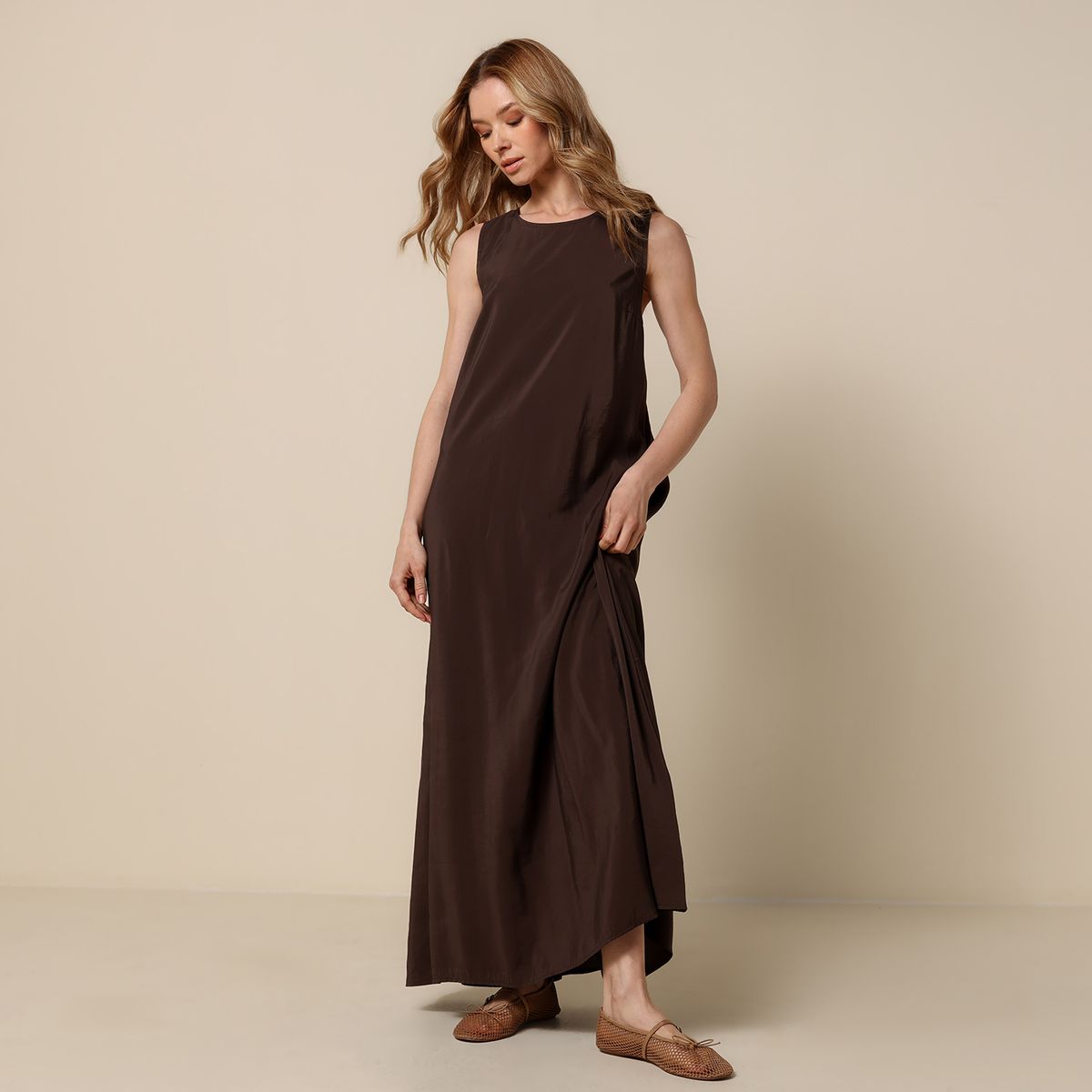 BASEMENT - Vestido Mujer Largo Casual Basement