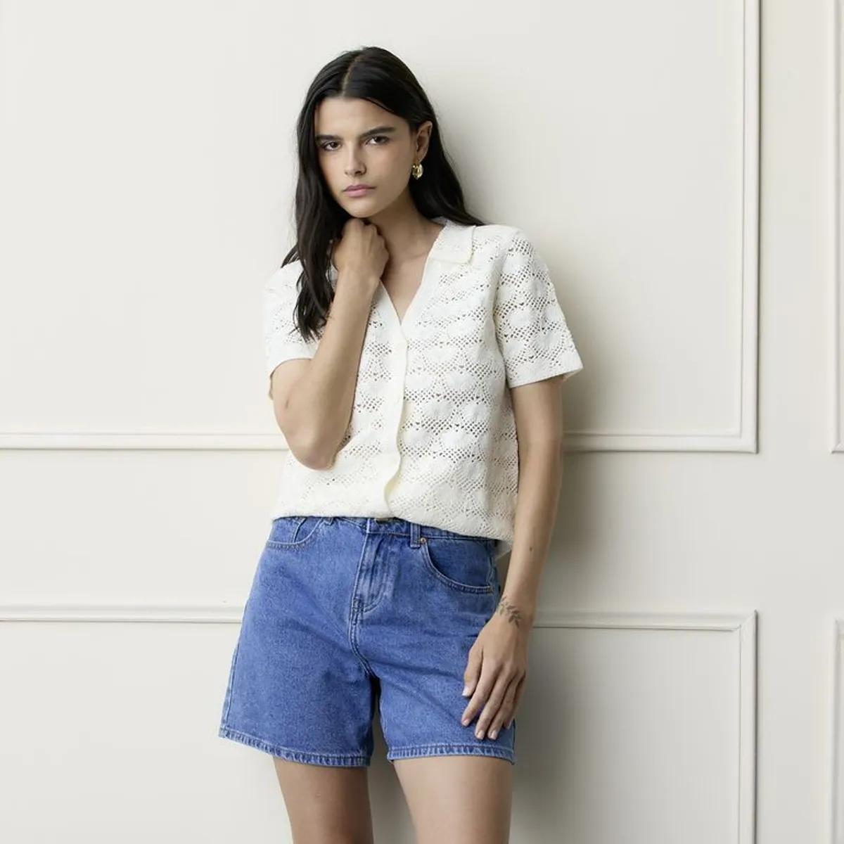 BASEMENT - Blusa Mujer Tejido de Algodón Basement 