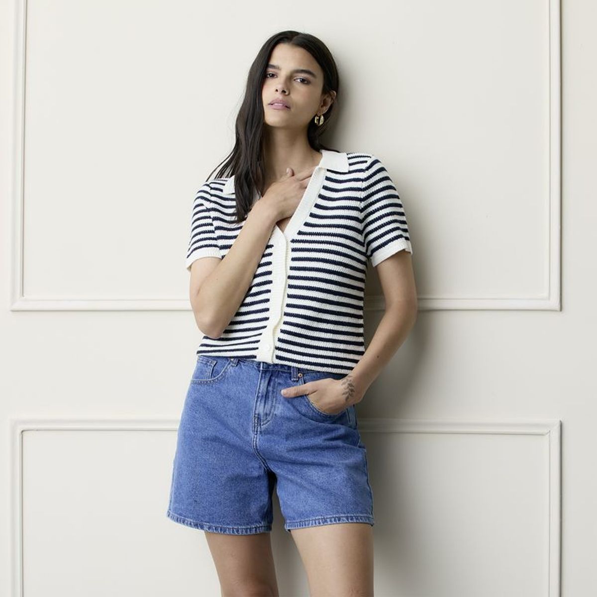 BASEMENT - Blusa Mujer Tejido de Algodón Basement 