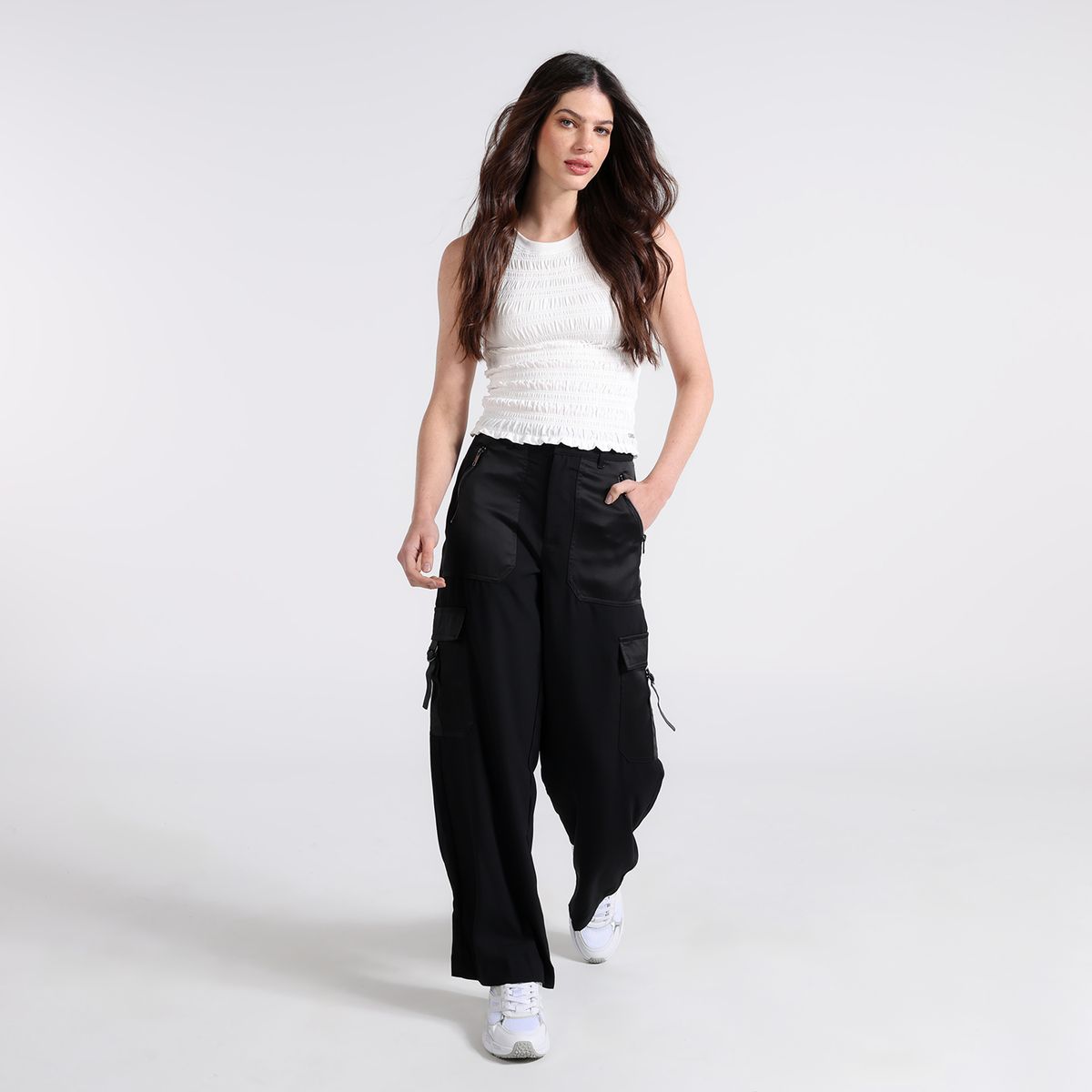 MOSSIMO - Pantalón Cargo Mujer Tiro medio Mossimo