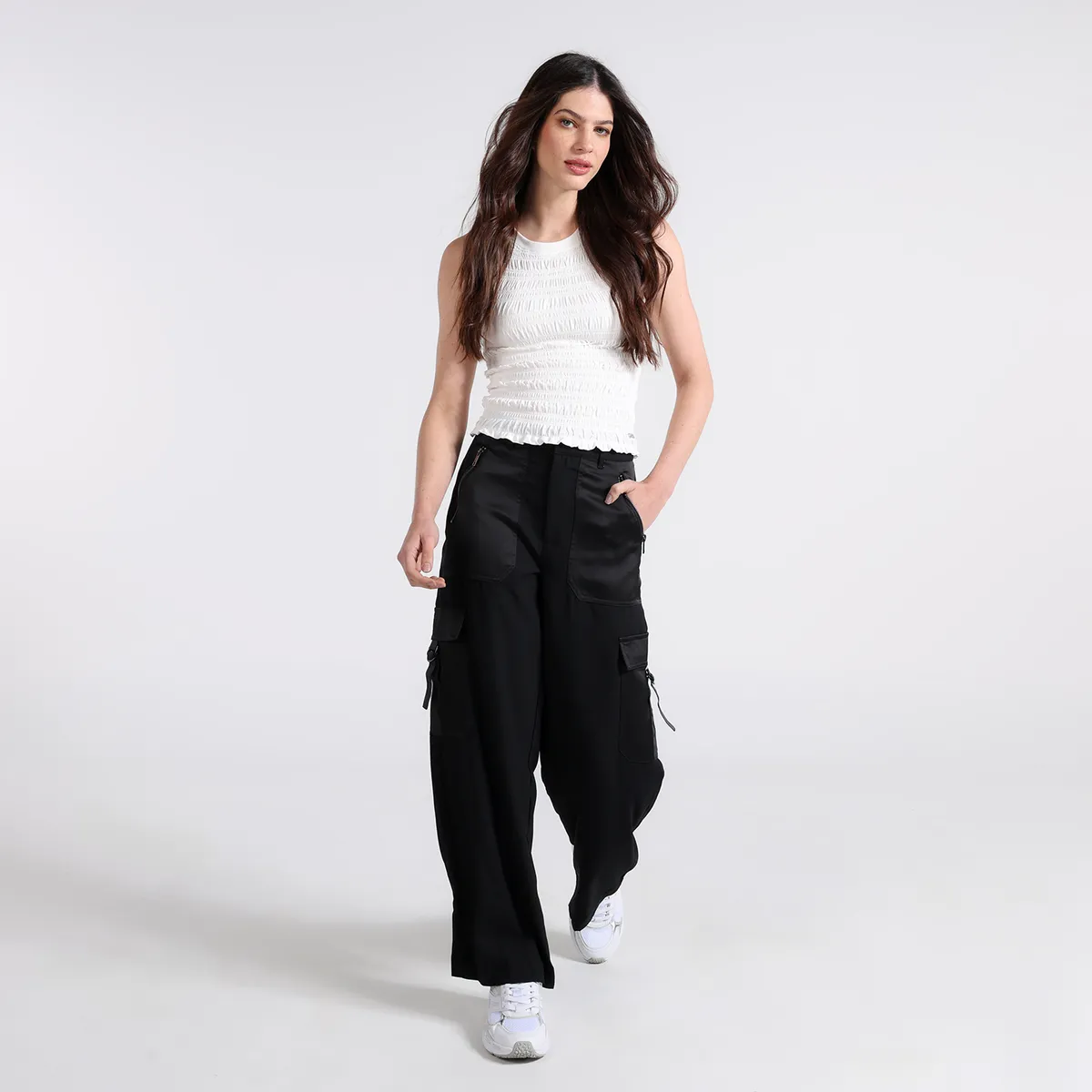 MOSSIMO - Pantalón Cargo Mujer Tiro medio Mossimo