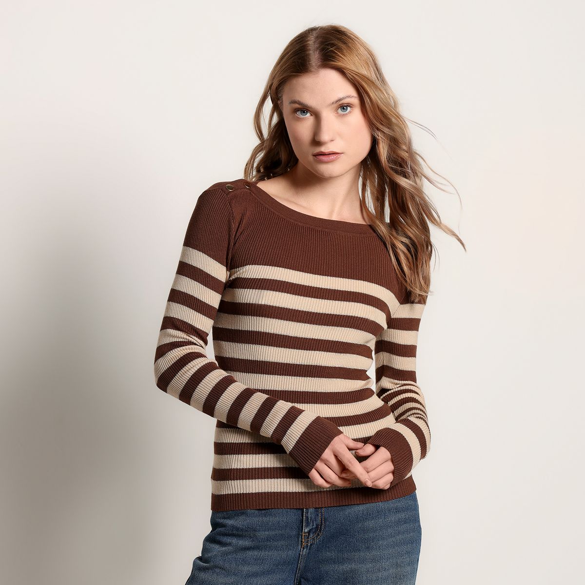 MOSSIMO - Saco Mujer de Rayas Mossimo