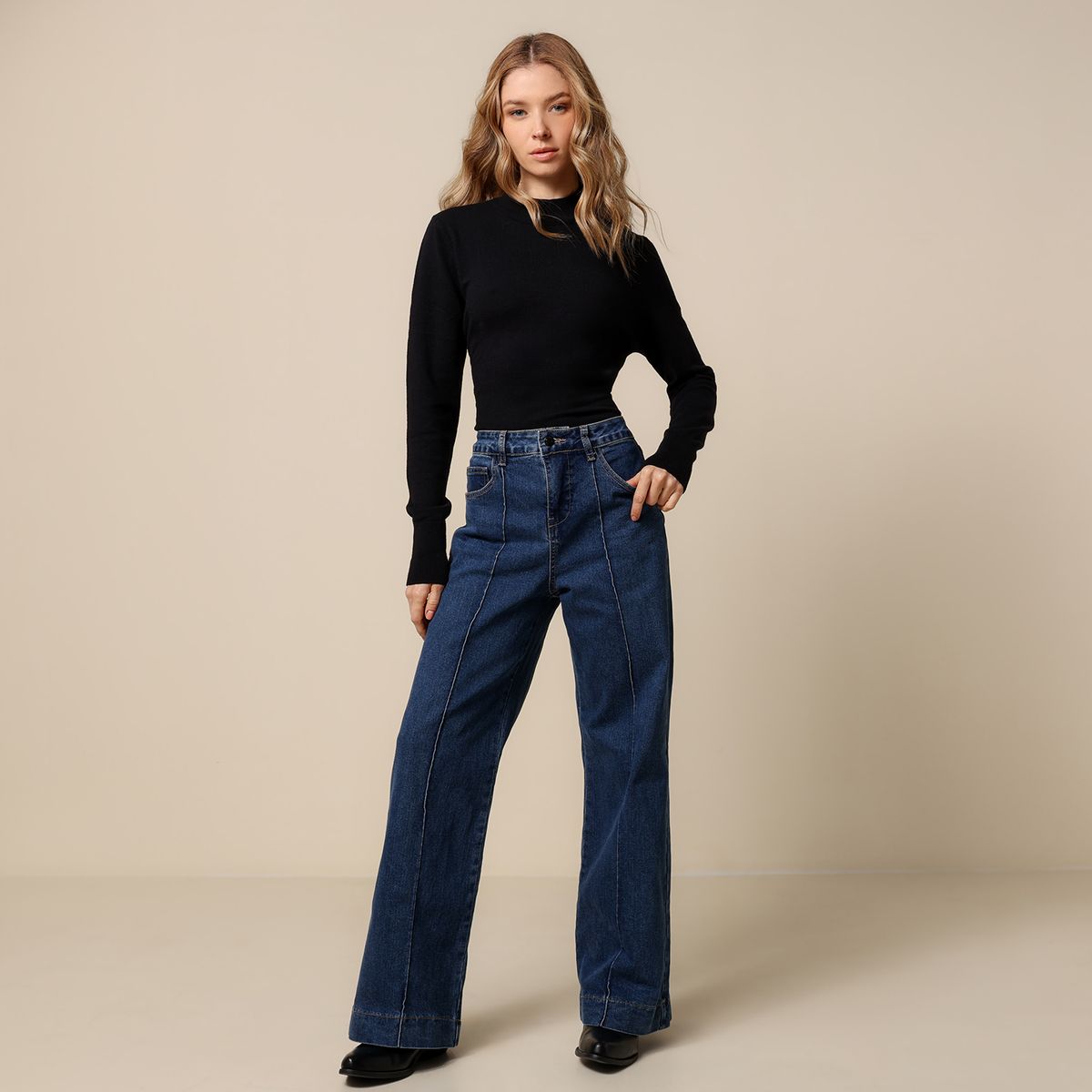 UNIVERSITY CLUB - Jean Wide leg Mujer Tiro alto University Club