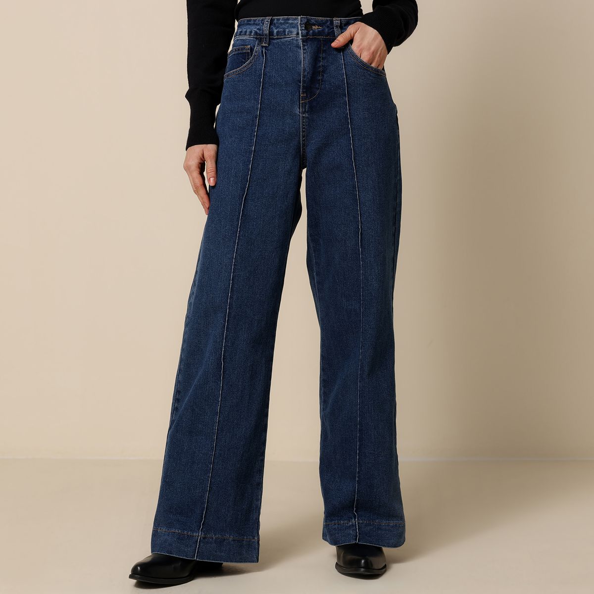 UNIVERSITY CLUB - Jean Wide leg Mujer Tiro alto University Club