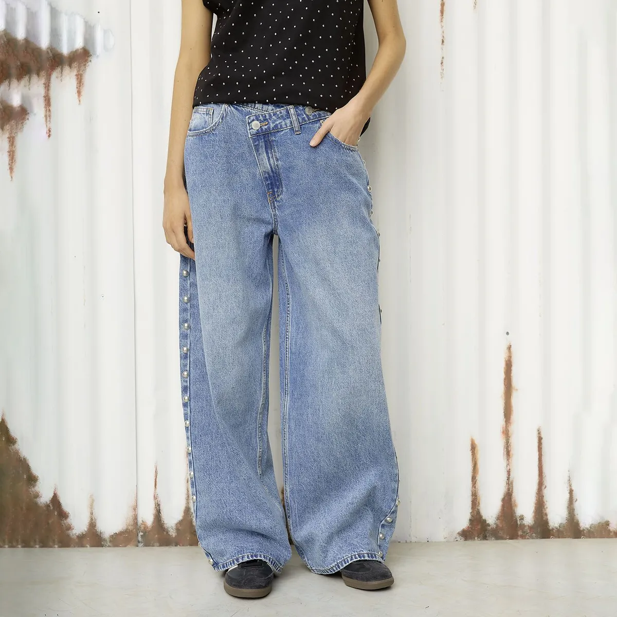 DENIMLAB - Jean Wide leg Tiro medio Mujer Denimlab