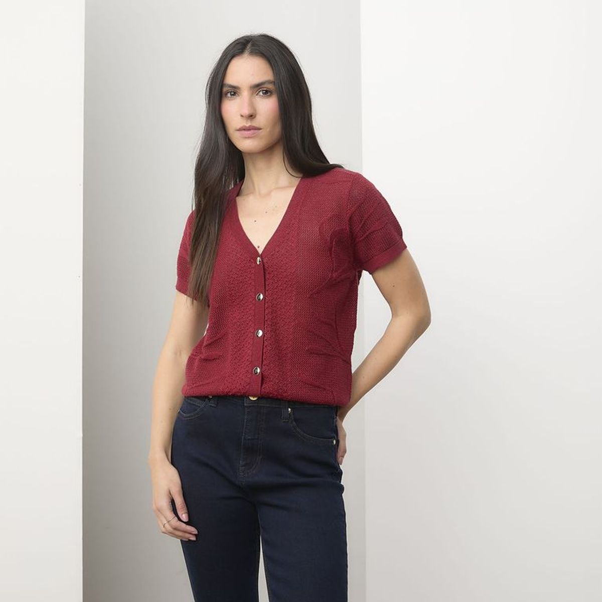 APOLOGY - Blusa Mujer Tejido Manga corta de Algodón Apology