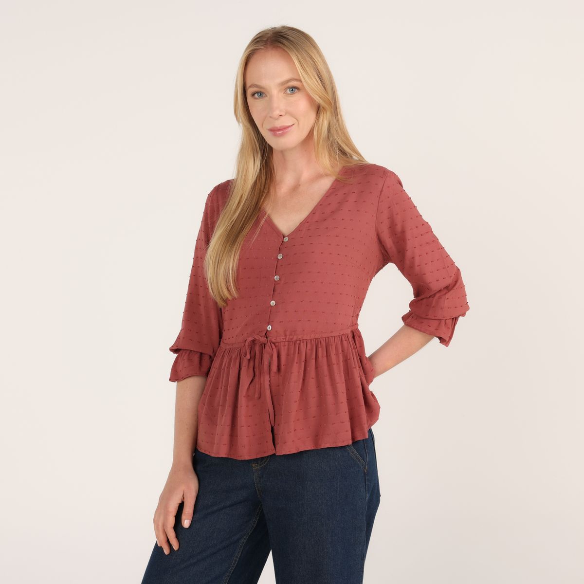 NEWPORT - Blusa Mujer con Boleros Manga larga Newport