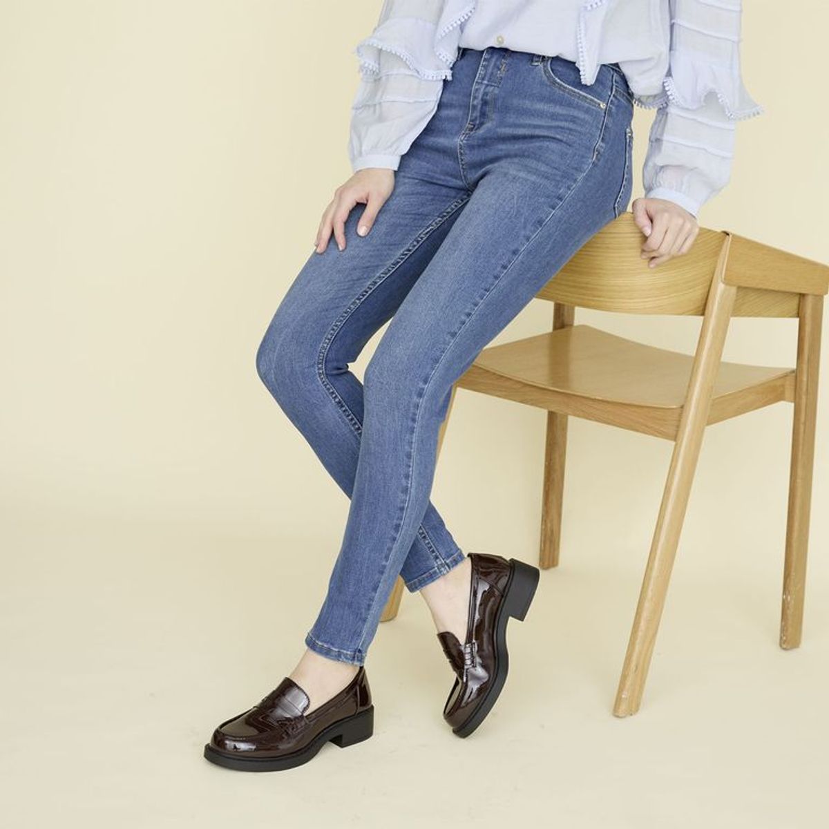 UNIVERSITY CLUB - Mocasines para Mujer con tacón Cuadrado Collin University Club