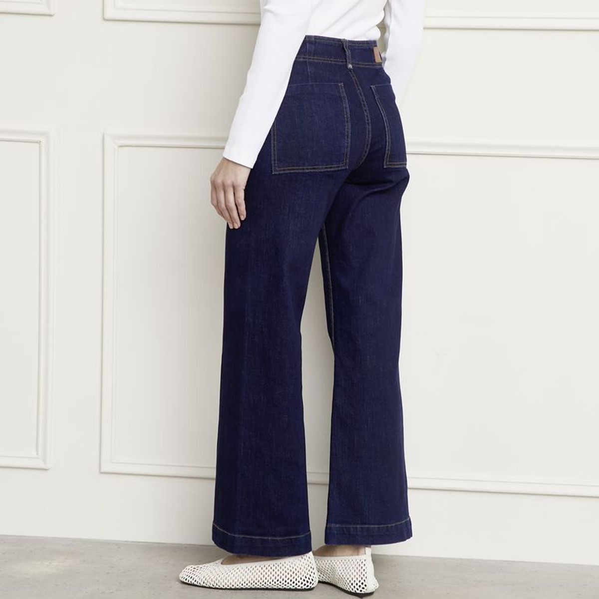 BASEMENT - Jean Wide leg Mujer Tiro medio de Algodón Basement