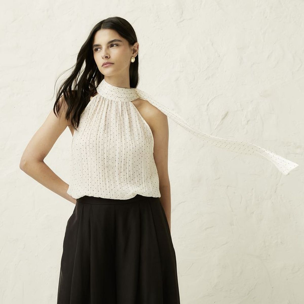 BASEMENT - Blusa Mujer con Puntos Sin mangas Basement