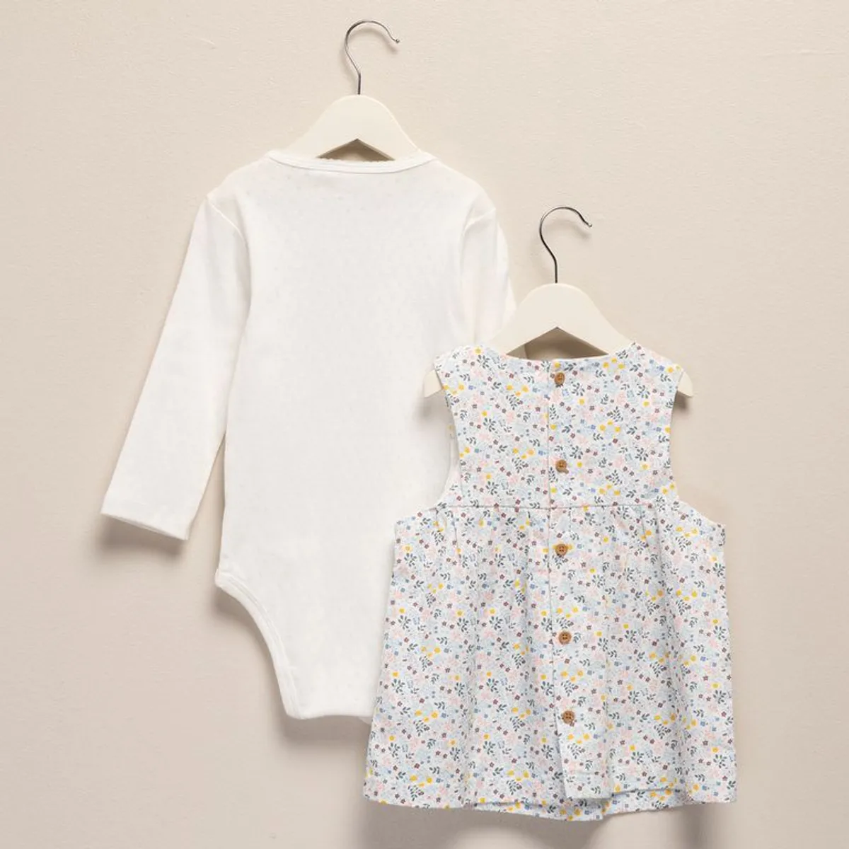 YAMP - Conjunto Vestido + Body manga larga + Calzoncito para Bebé niña en Lyocell Yamp