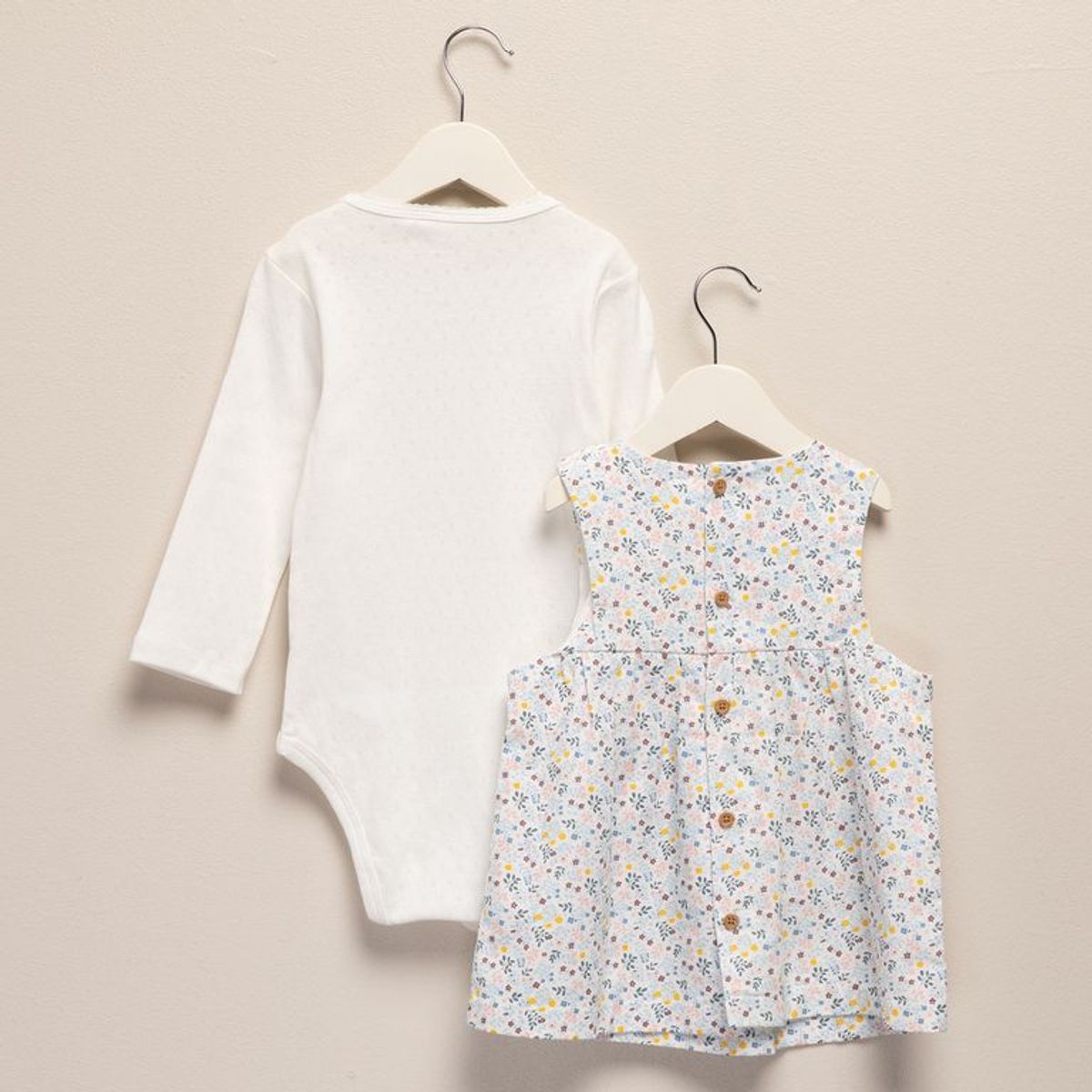 YAMP - Conjunto Vestido + Body manga larga + Calzoncito para Bebé niña en Lyocell Yamp