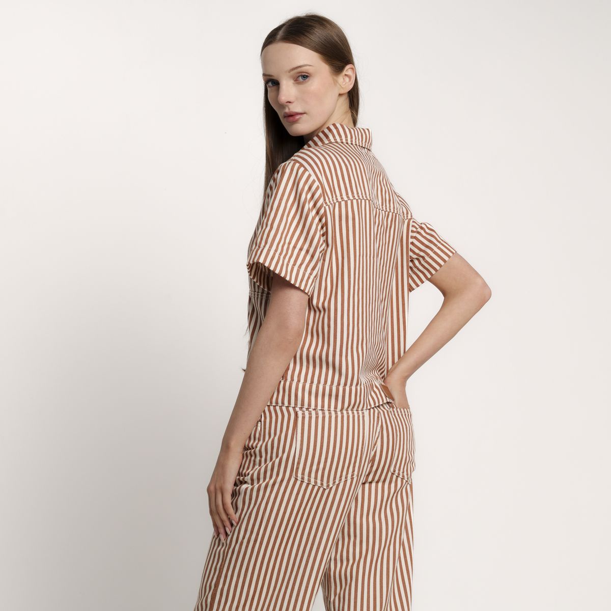 BASEMENT - Blusa Mujer Manga corta de Algodón Basement