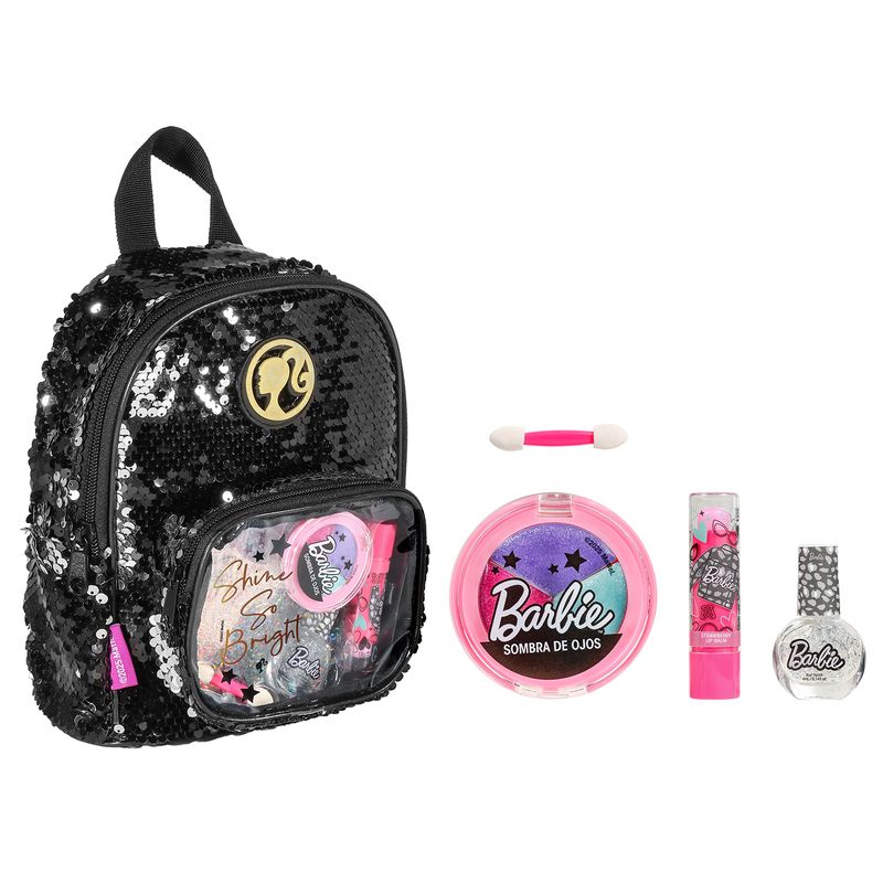 BARBIE - Maquillaje Barbie: Mochila negra y set de maquillaje