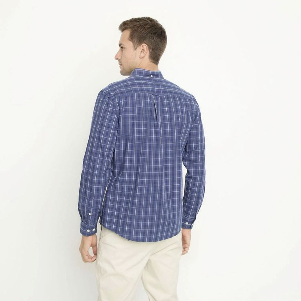 UNIVERSITY CLUB - Camisa Hombre  de Cuadros Manga larga Classic fit de Algodón University Club