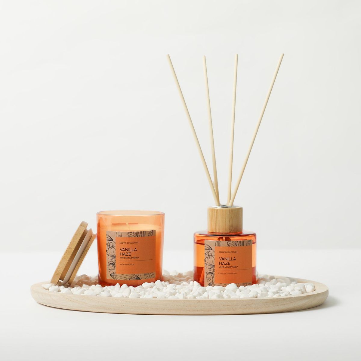 ROBERTA ALLEN - Set Spa Aromático Vainilla:  Vela 132g + Difusor 80ml