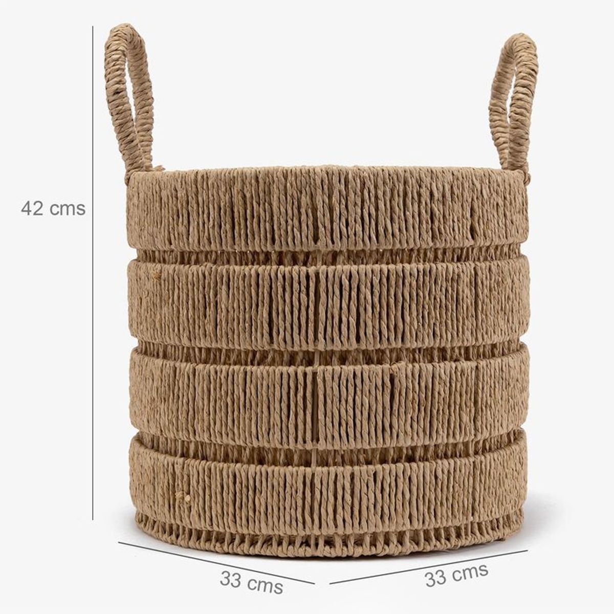 MICA - CANASTO ROPE IRON 33X30CM