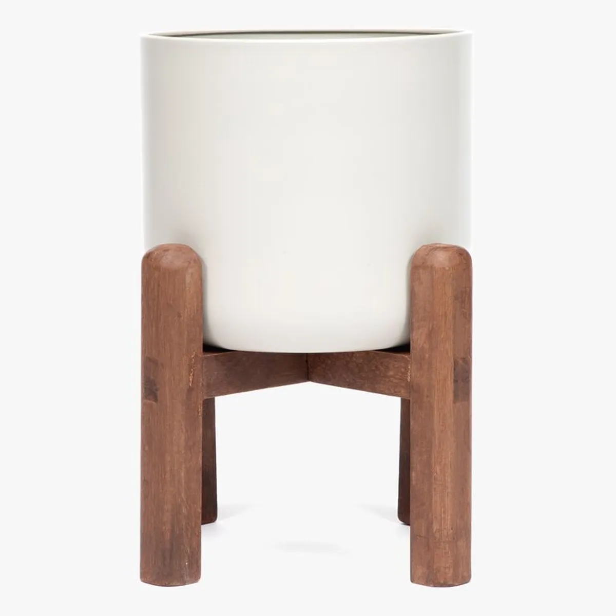 MICA - Macetero Con Pedestal De Madera 23X17 Cm Decoración Mica