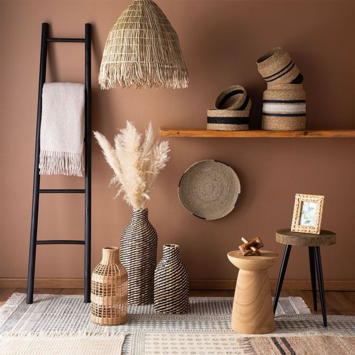 BASEMENT HOME - Jarrón Rattán 40 cm 21 cm Basement Home