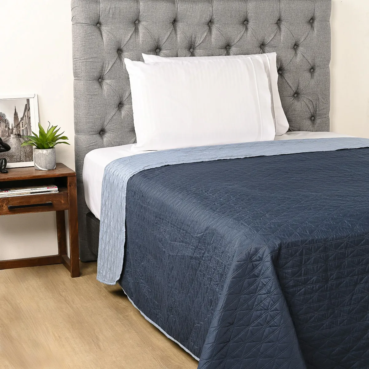 AMBIENTA - Cubrelecho Ambienta Azul Navy