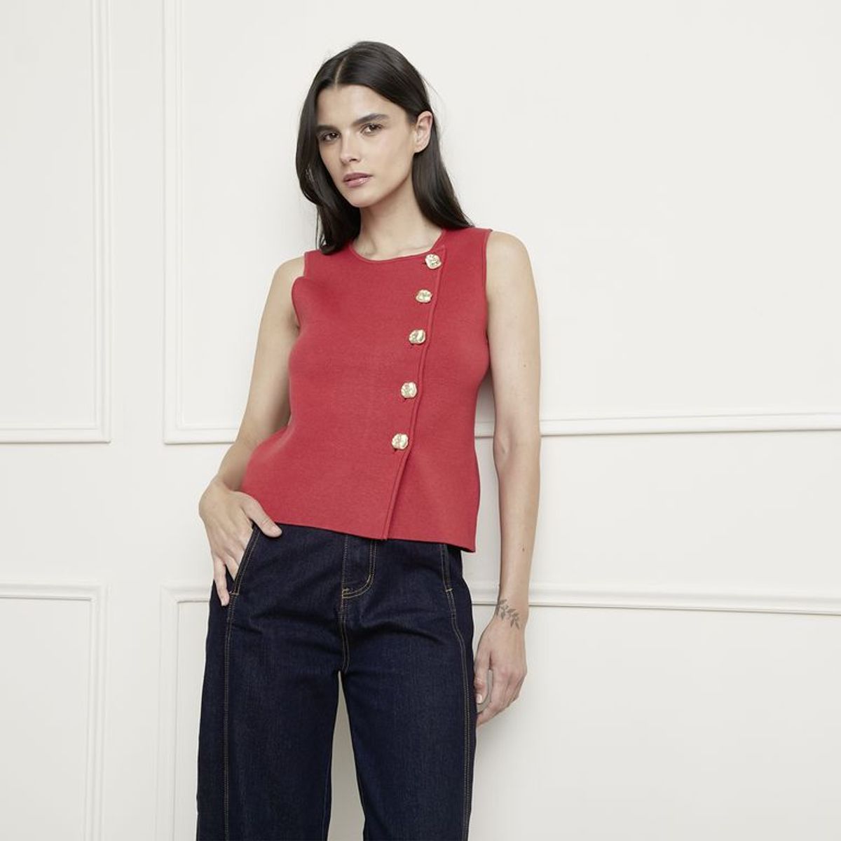 BASEMENT - Chaleco Mujer Slim Basement