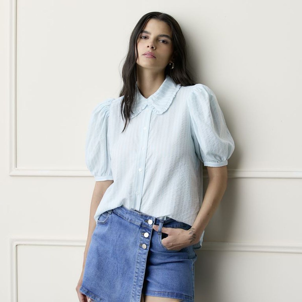 BASEMENT - Blusa Mujer Manga corta Basement