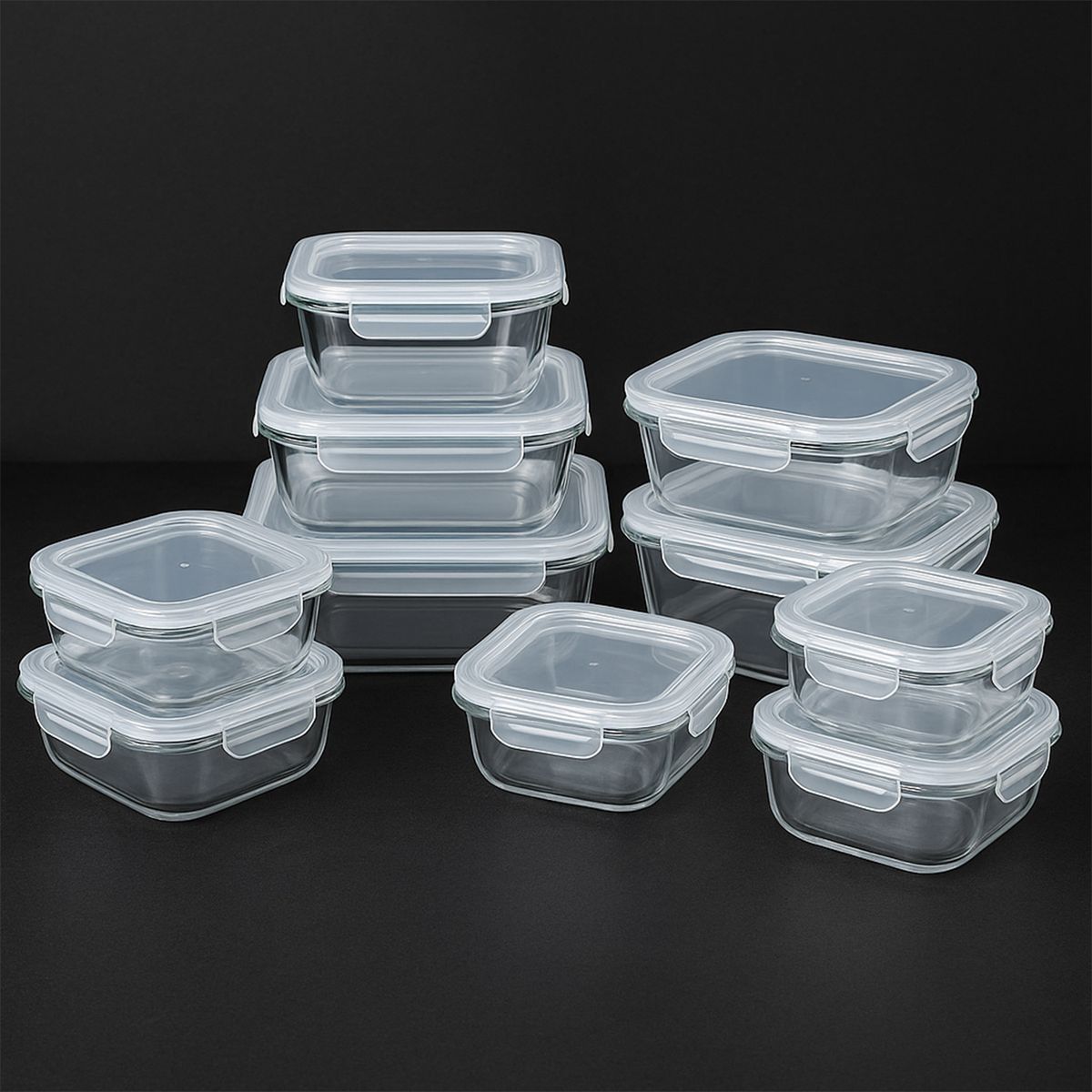 MICA - Contenedores Herméticos de Vidrio con Tapa MICA Set x10