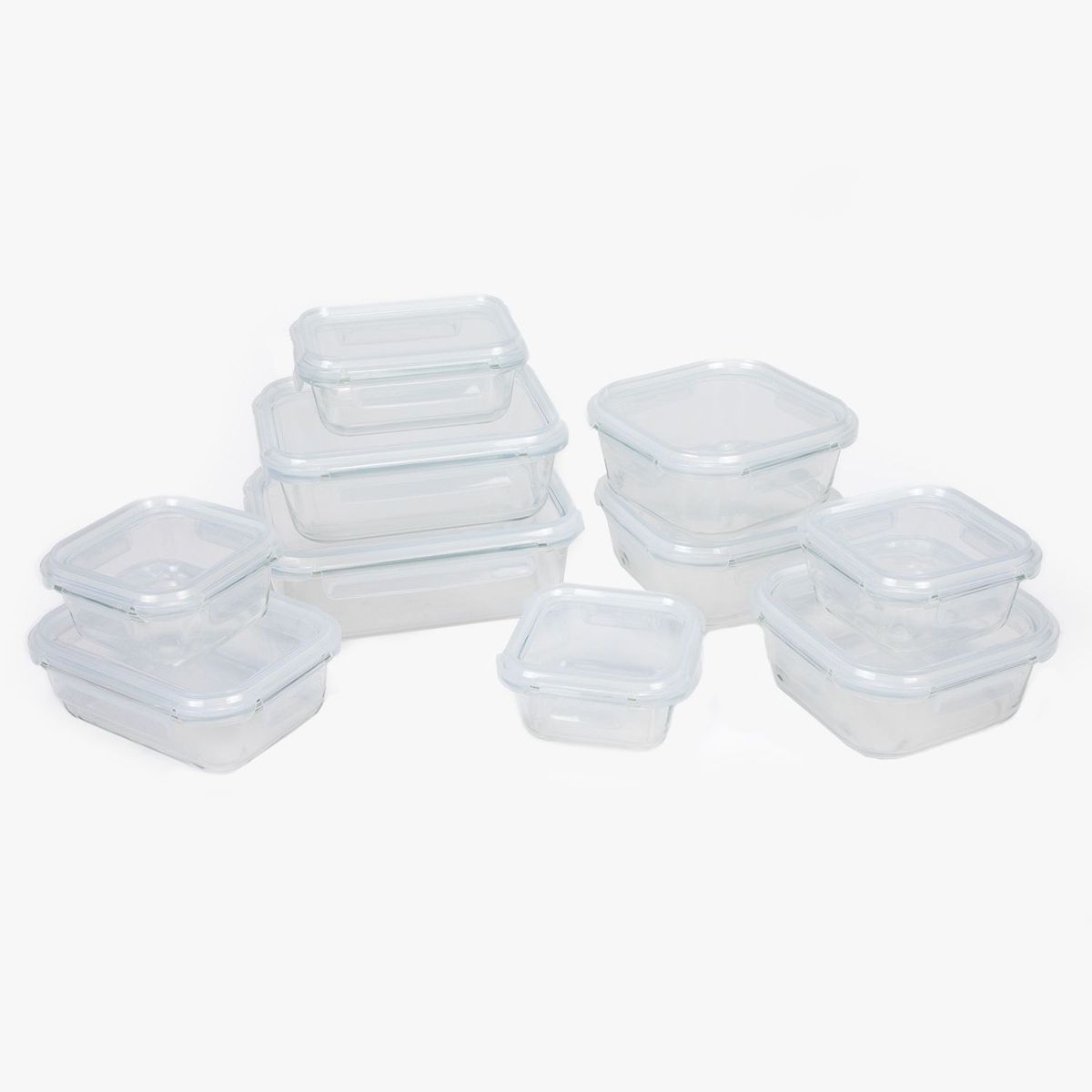 MICA - Contenedores Herméticos de Vidrio con Tapa MICA Set x10