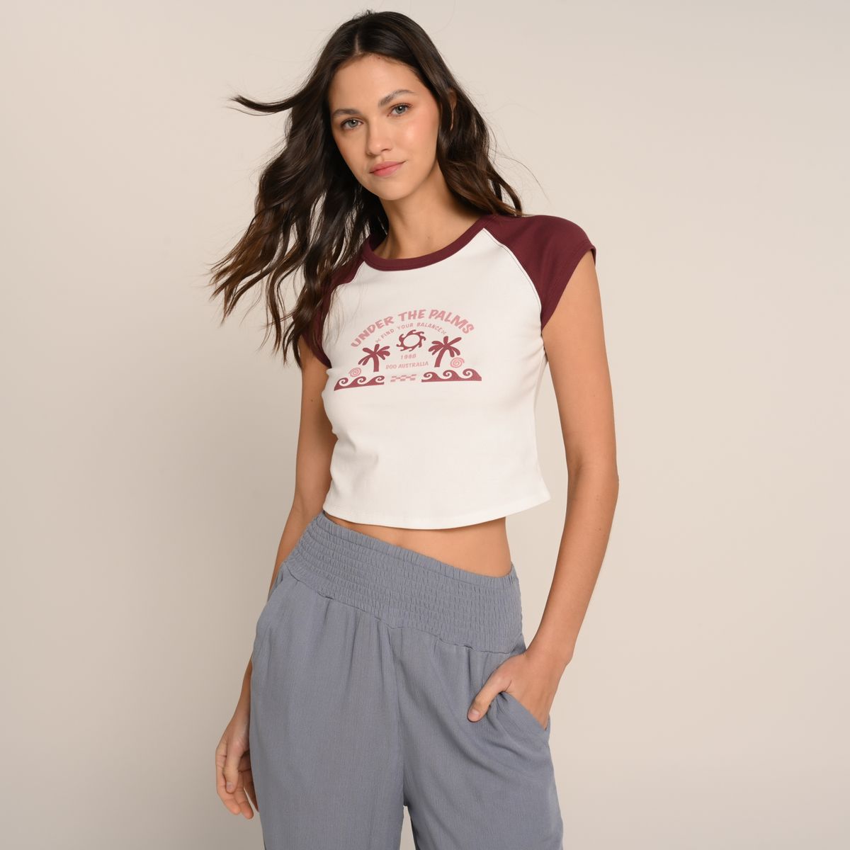 DOO AUSTRALIA - Camiseta Mujer con Estampado Manga corta de Algodón Doo Australia