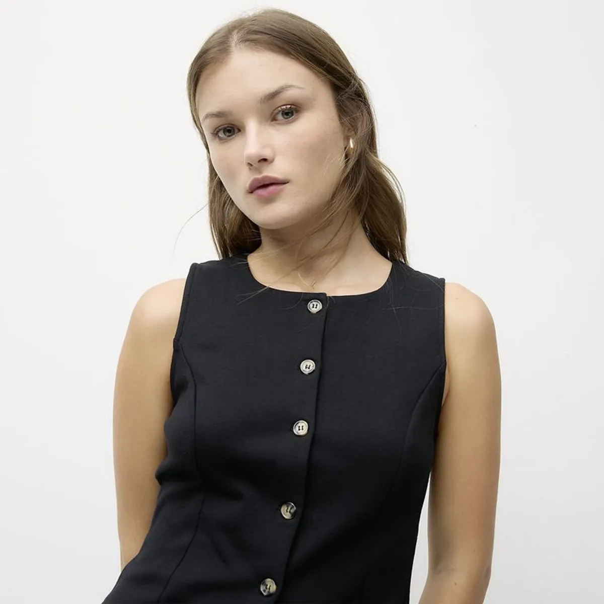 SYBILLA - Blusa Mujer Sin mangas de Algodón Sybilla