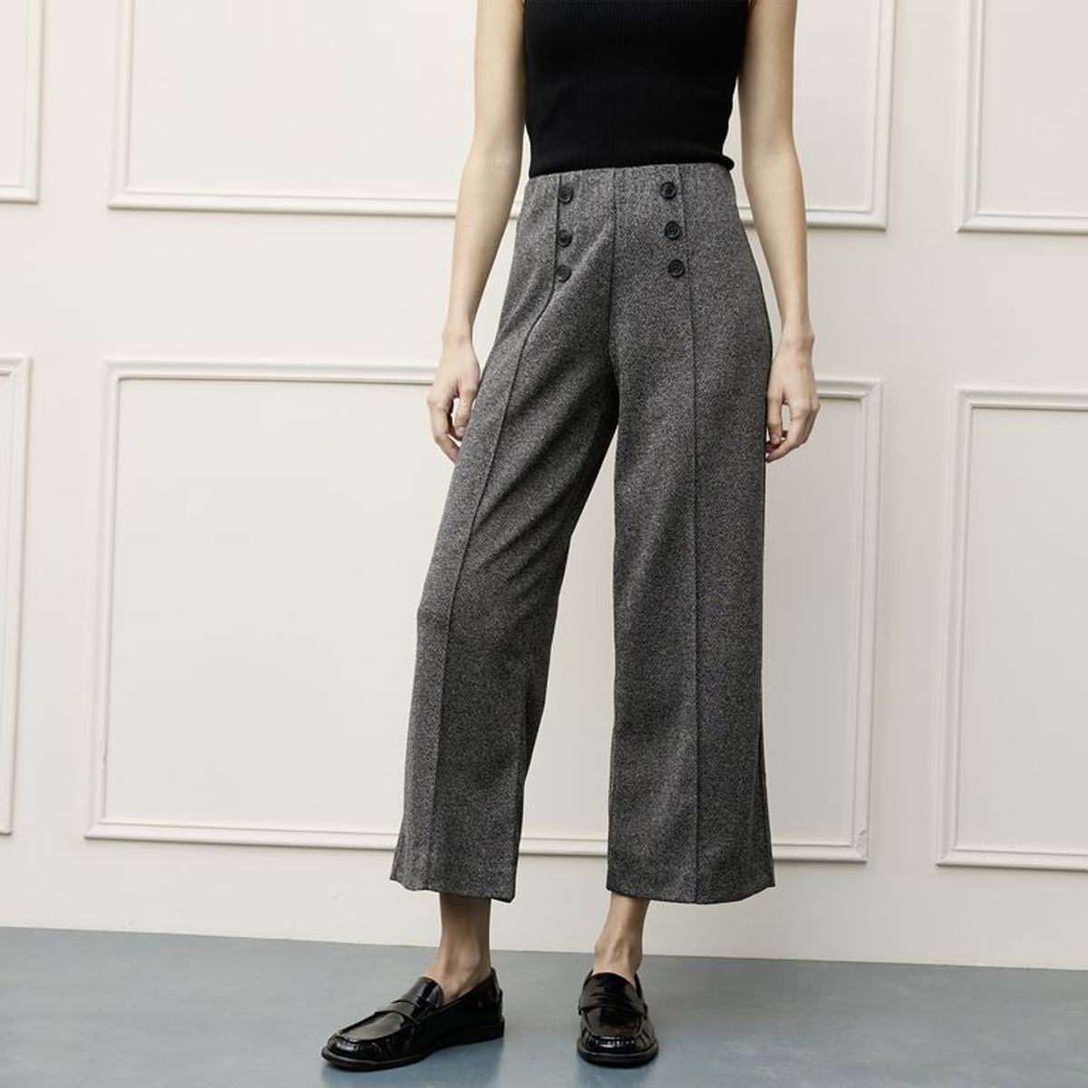 BASEMENT - Pantalón Wide leg Mujer Tiro medio Basement