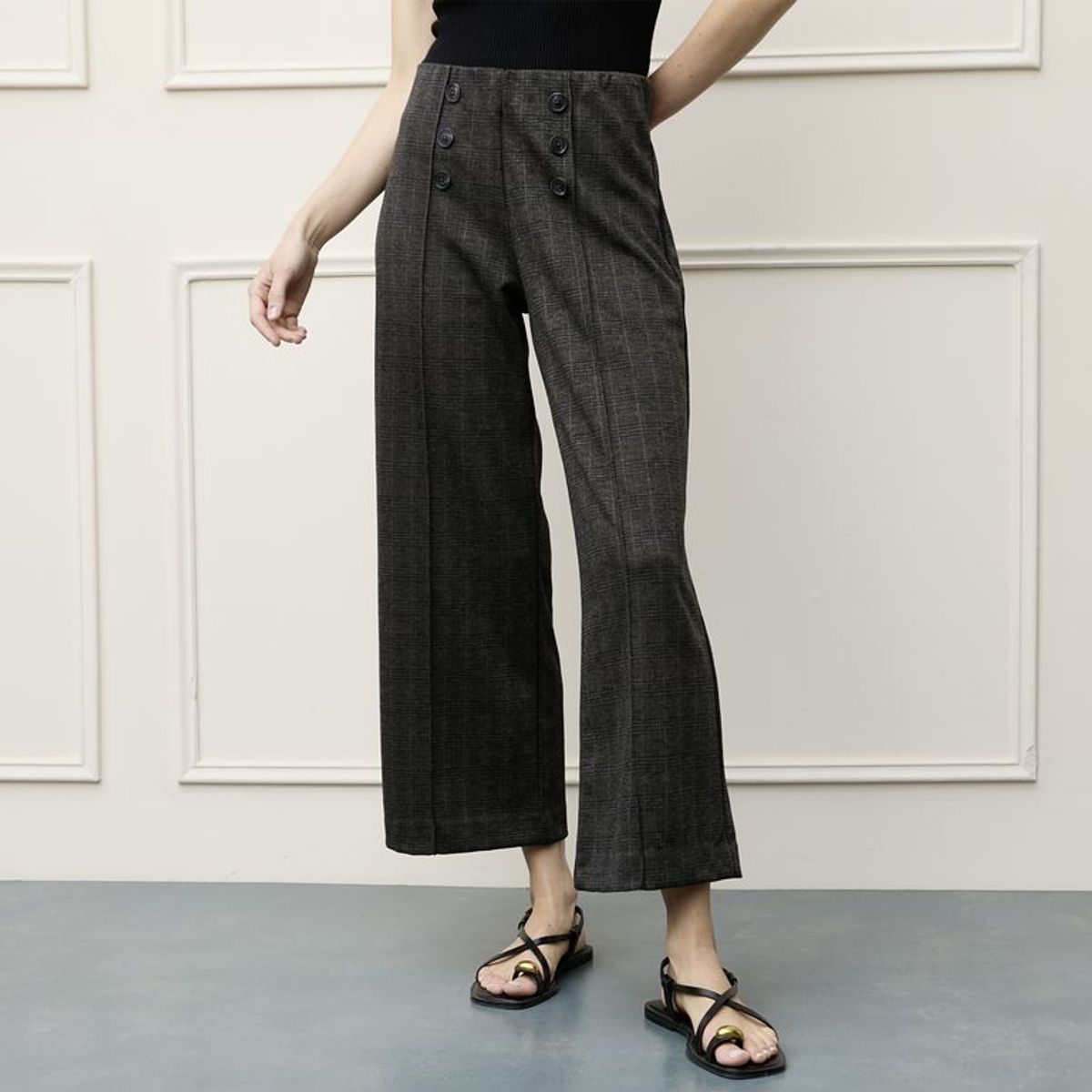 BASEMENT - Pantalón Wide leg Mujer Tiro medio Basement