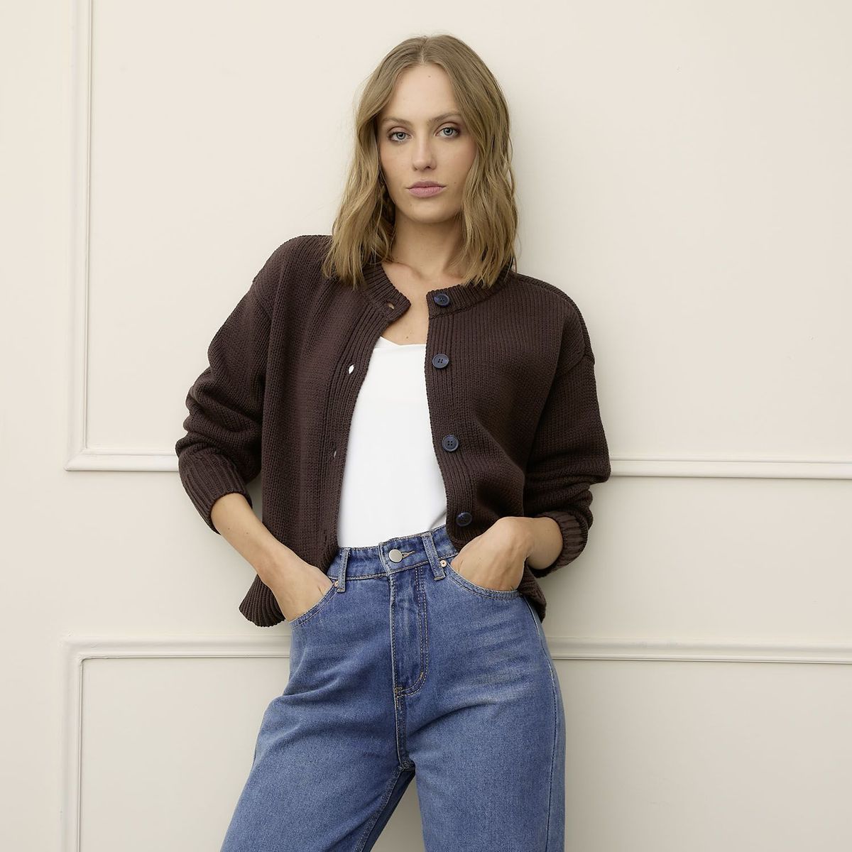 BASEMENT - Cardigan Mujer de Algodón Basement